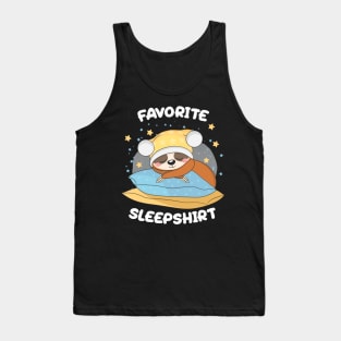 Cute Little Sloth Sleeping Nap Favorite Sleep time Pajama Tank Top